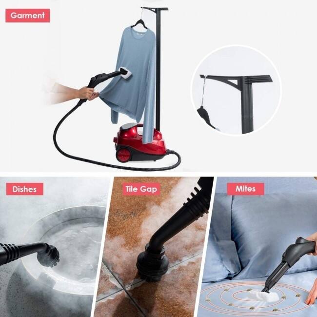 2000W Heavy Duty Multi-purpose Steam Cleaner Mop with Detachable Handheld Unit - 10" (L) x 17" (W) x 10" (H)