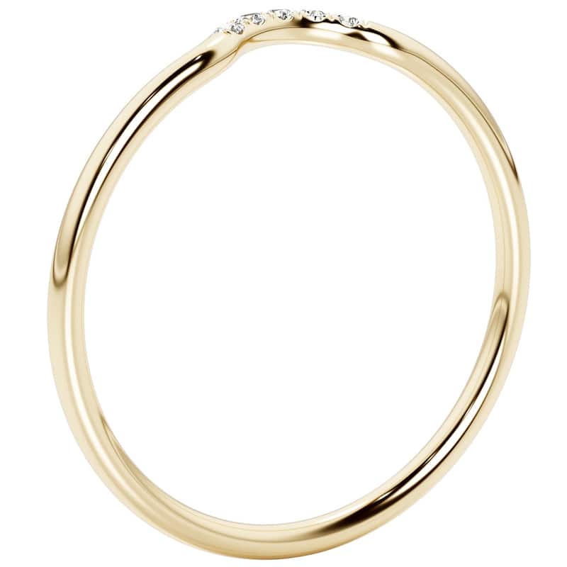14k Gold Plated Sterling Silver Lab Diamond Minimalist Stacking Ring Band