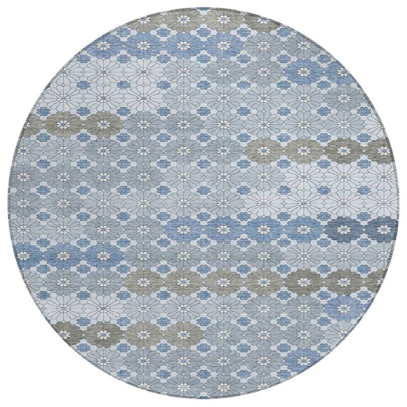 HomeRoots Floral Modern Rectangle Outdoor Rug