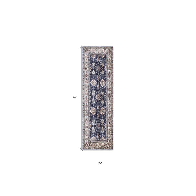 Power Loomed Distressed Non Skid Stain Resistant Low Pile Area Rug