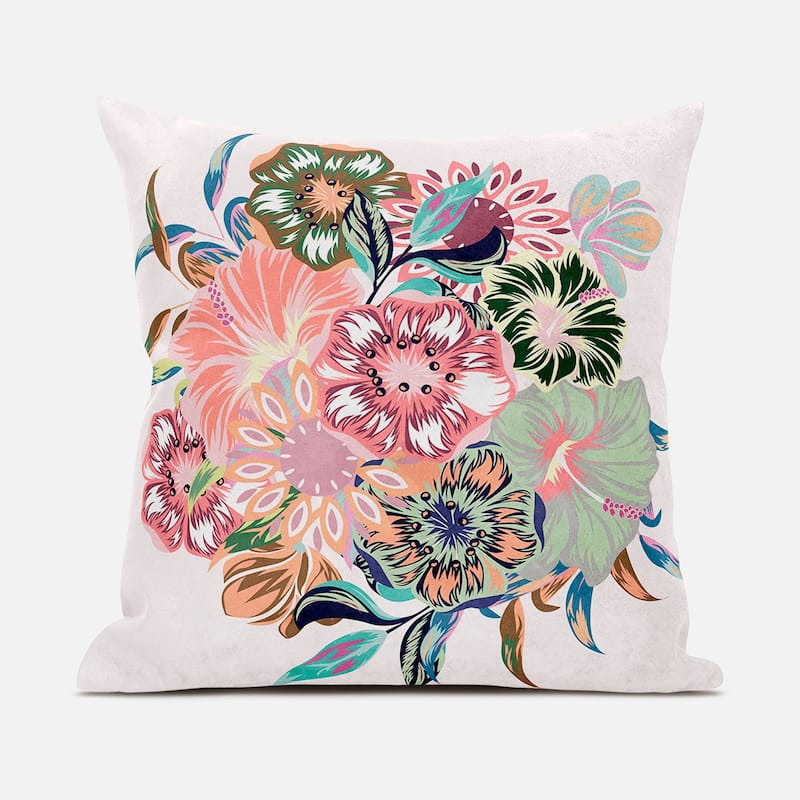 Amrita Sen Friendship Bouquet Faux Suede Accent Pillow Zip - 20" x 20"