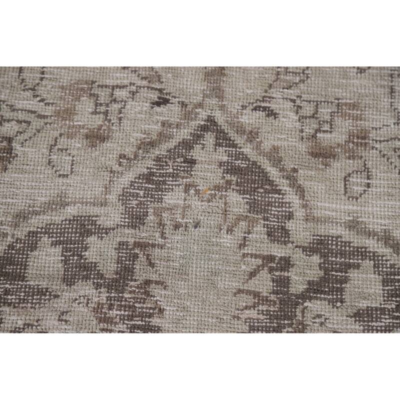 Hand Knotted Oriental 100% Wool Carpet Traditional Floral Beige & Ivories Tabriz Area Rug - 10' 9'' X 7' 8''