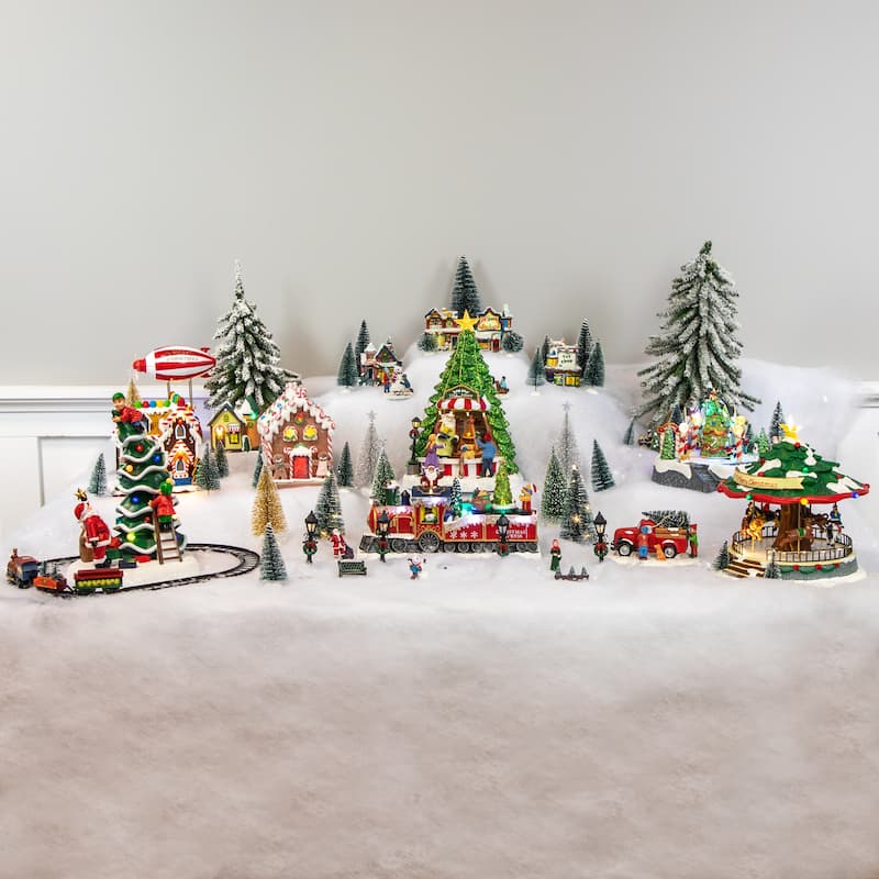 13" LED Lighted Animated and Musical Santa's Toy Shop Christmas Village Display