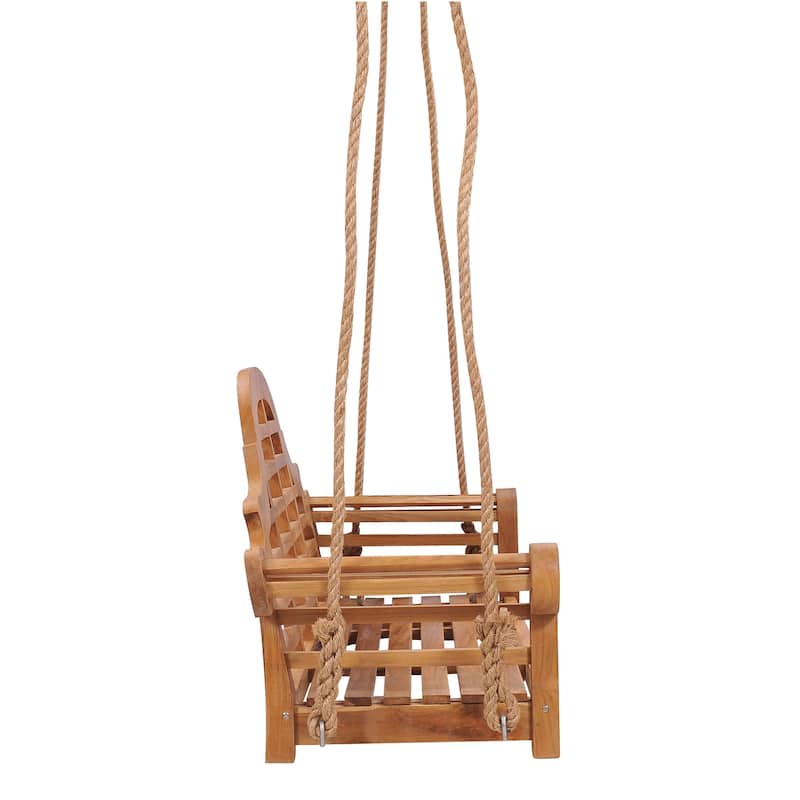 Chic Teak Lutyens Teak Wood Double Outdoor Porch Swing, 66 inch