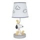 preview thumbnail 1 of 2, Lambs & Ivy Classic Snoopy & Friends White/Gray Nursery Lamp with Shade & Bulb