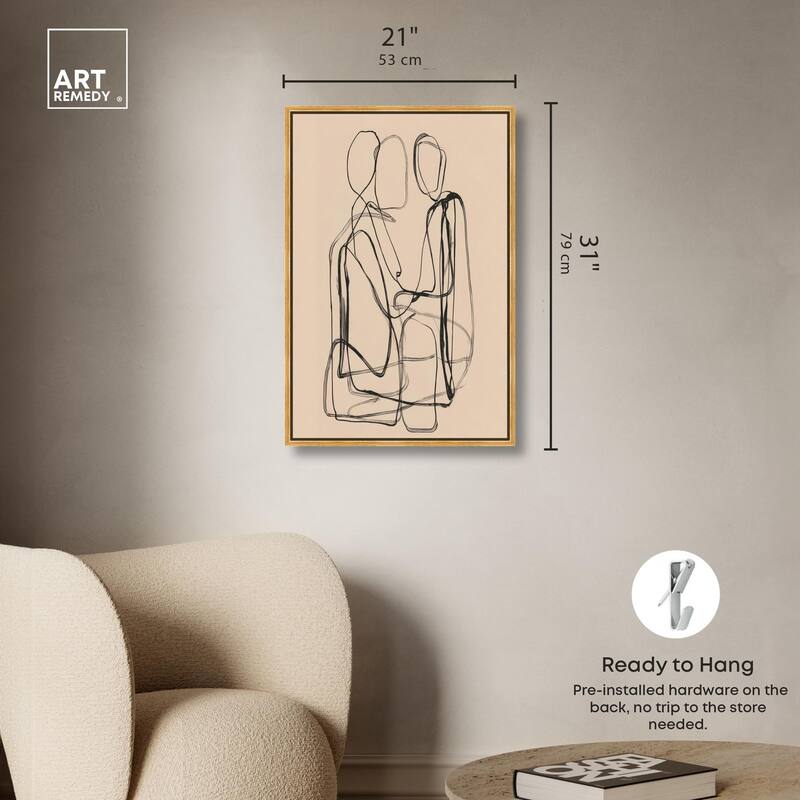 Embrace of Lines III Canvas by Art Remedy