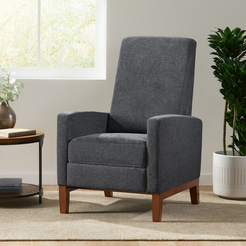 Kalstrom Upholstered Pushback Recliner by Christopher Knight Home - Brown + Charcoal