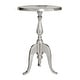 preview thumbnail 13 of 20, Silver Aluminum Metal Small Turned Accent Table with Scroll Legs