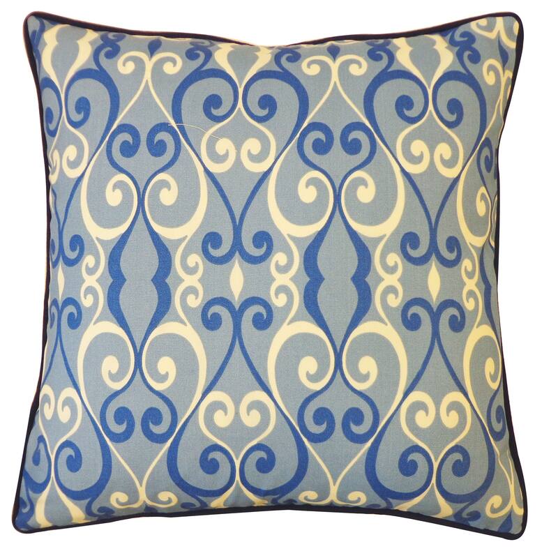 Jiti Outdoor Waterproof Traditional Damask Patterned Decorative Square Throw Pillows Cushions for Pool Patio Chair 20 x 20