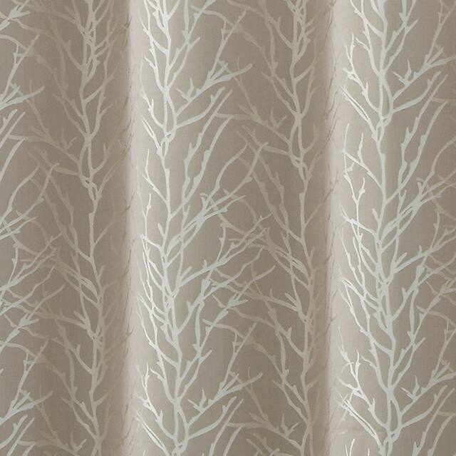 Hookless Tree Branch Patterned Shower Curtain with Fabric Liner