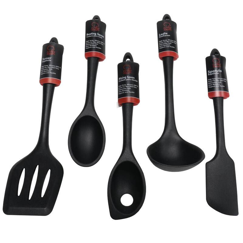 Chef Craft 5 Piece Premium Silicone Kitchen Tool and Utensil Set