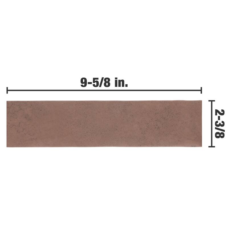 Merola Tile Heritage Wine 2-3/8" x 9-5/8" Porcelain Floor and Wall Tile