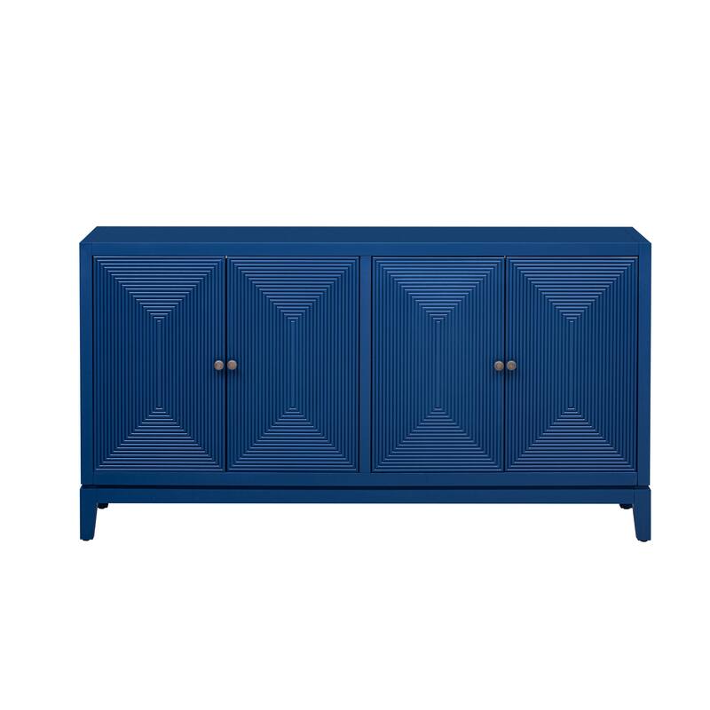 Vertical Line Design Storage Cabinet Sideboard with Adjustable Shelves, Buffet Cabinet Entrance Cabinet TV Console Table