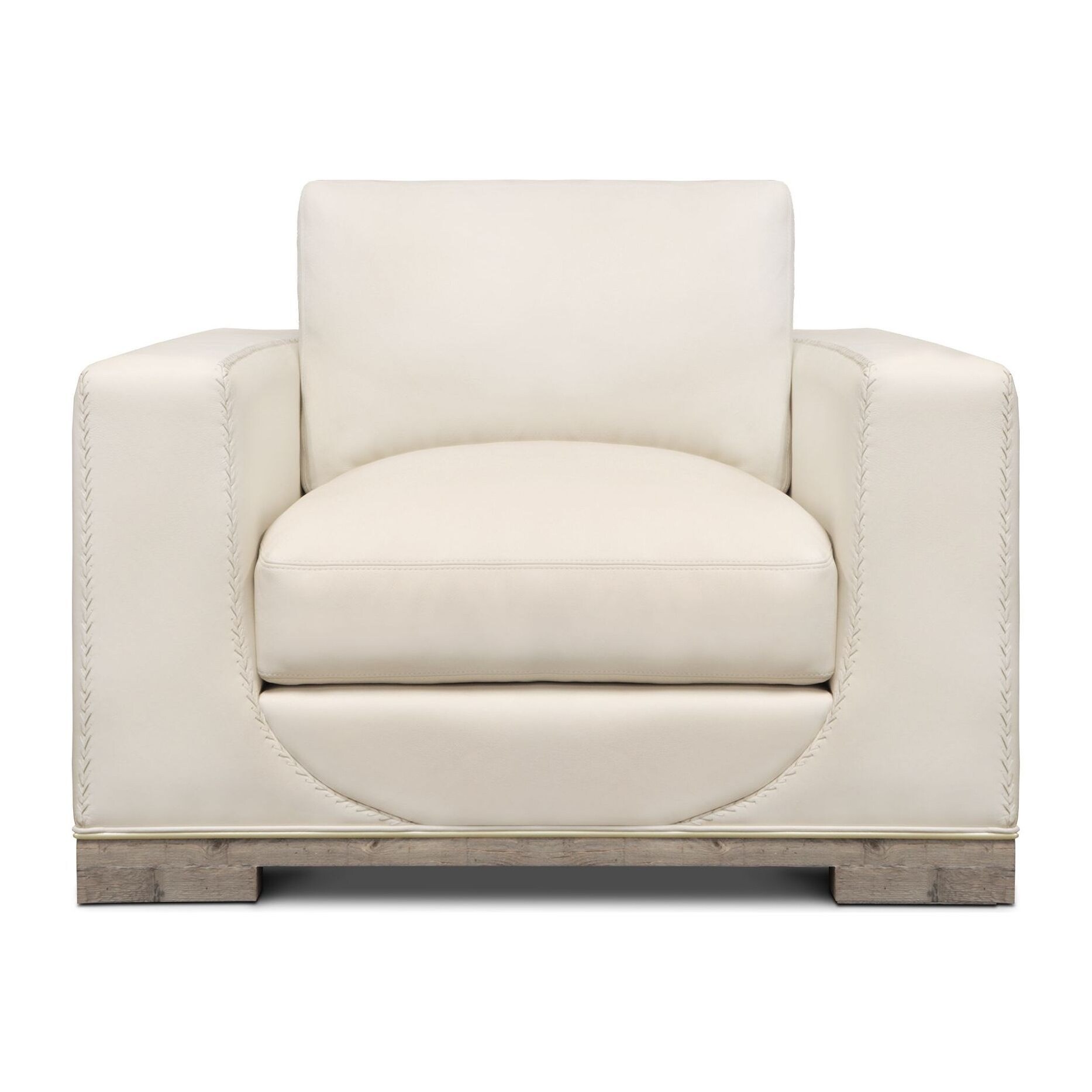 White leather chair cheap and a half