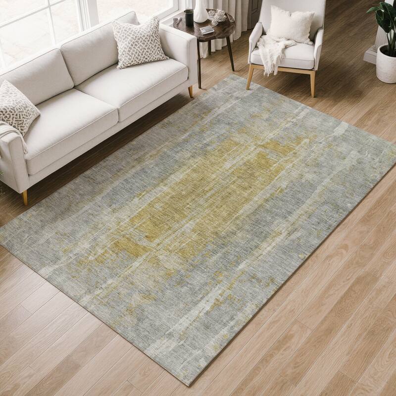 Machine Washable Indoor/ Outdoor Vintage Ombre Chantille Rug