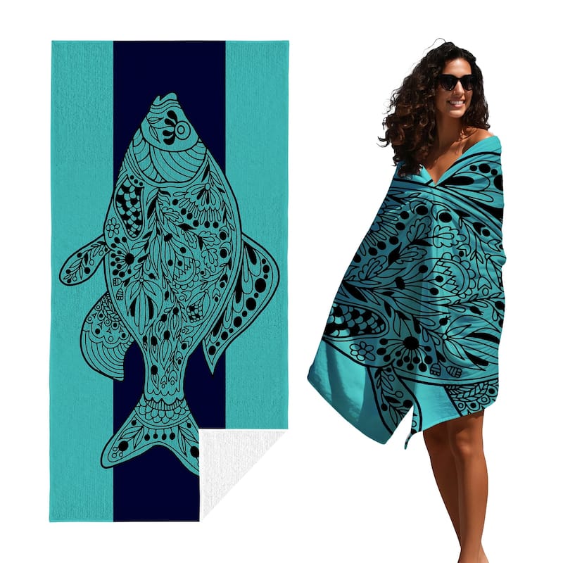 Large Turtle Shark Seahorse Beach Towel Pool Swimming Towels 30" X 60", 35"x70"