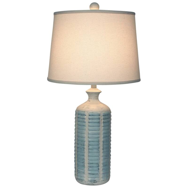 Coastal Shape Shutter Table Lamp - Round - Cottage and Atlantic Grey