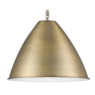 21.5 Inch Large Dome Pendant Antique Brass