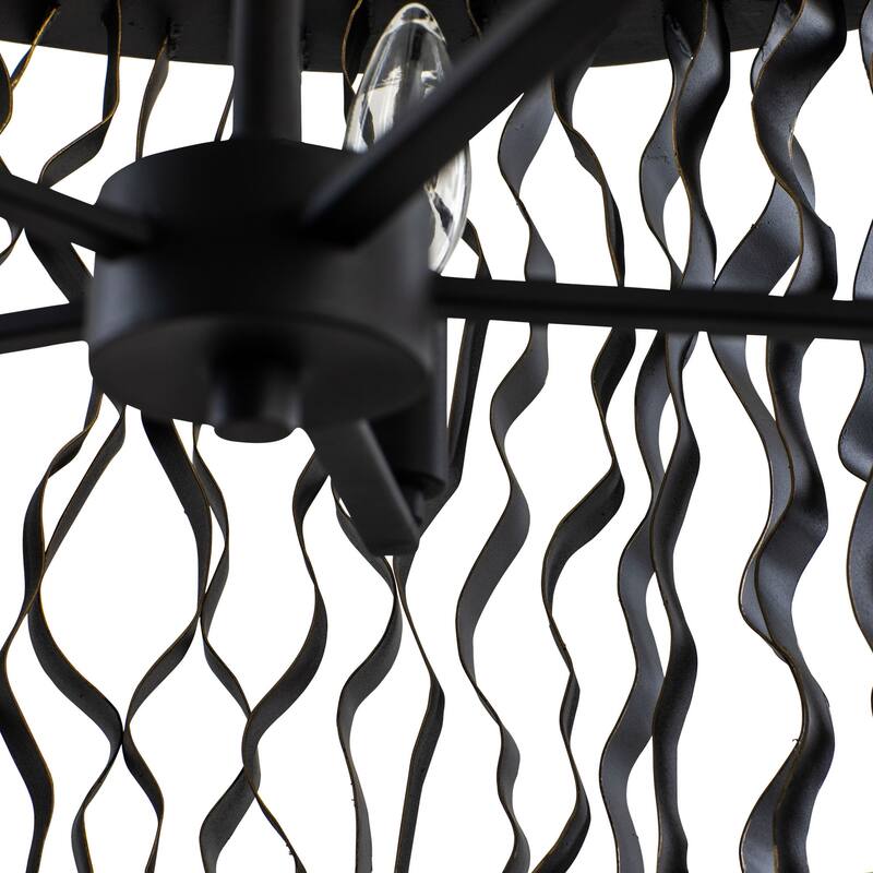 Varaluz Estela 5-Light Pendant - Matte Black/French Gold