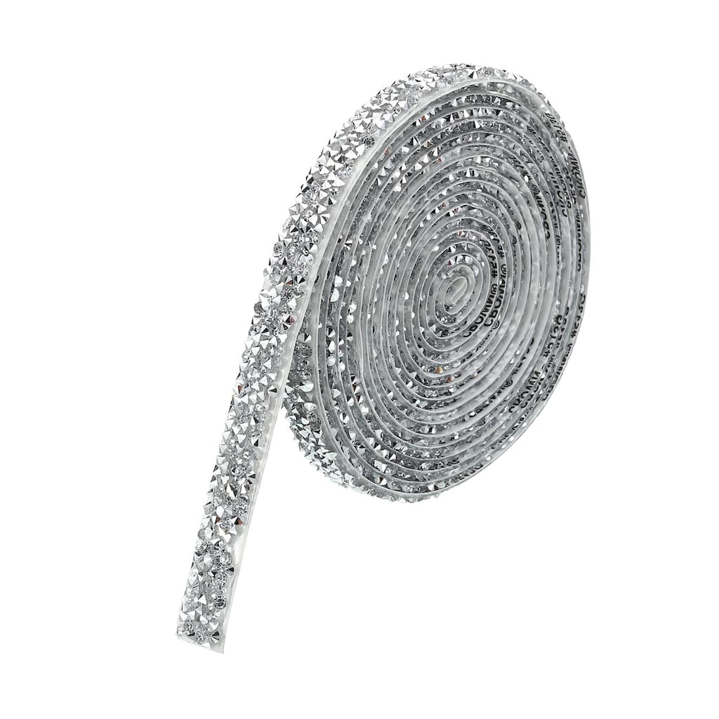 3 Yards Resin Rhinestone Ribbon Crystal Strips Self Adhesive