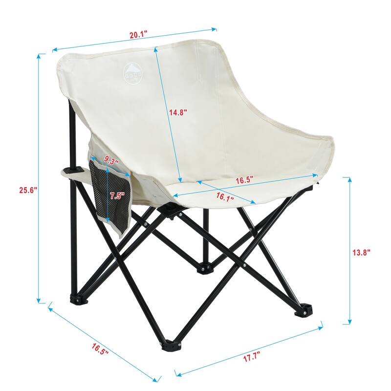 2PCS Outdoor Portable Folding Camping Chairs with Carry Bag