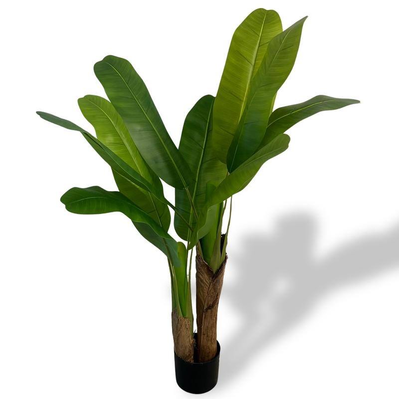 XBrand 47.2-Inch Artificial Banana Tree - Realistic Faux Tropical Plant with Lush Green Leaves