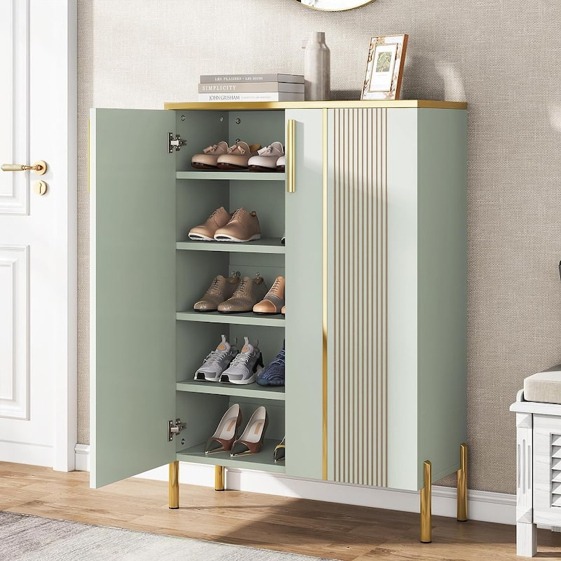 6-Tier Shoe Cabinet with Doors, Entryway Shoe Organizer Cabinet for Entryway