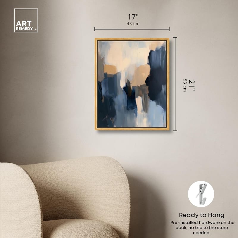 Navy Beige I Canvas by Art Remedy