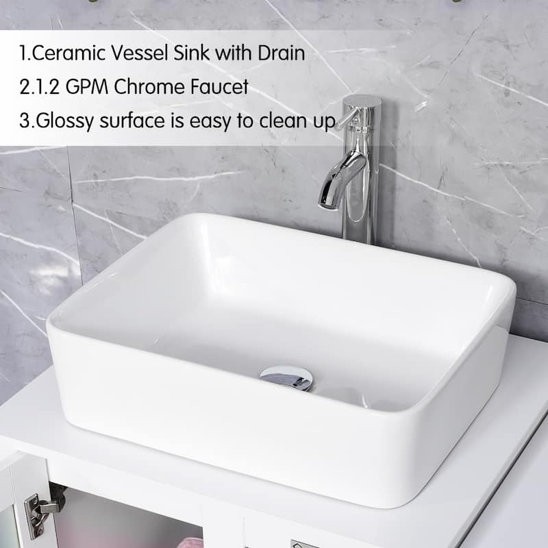 24" Bathroom Vanity with Sink Set Storage Cabinet Combo