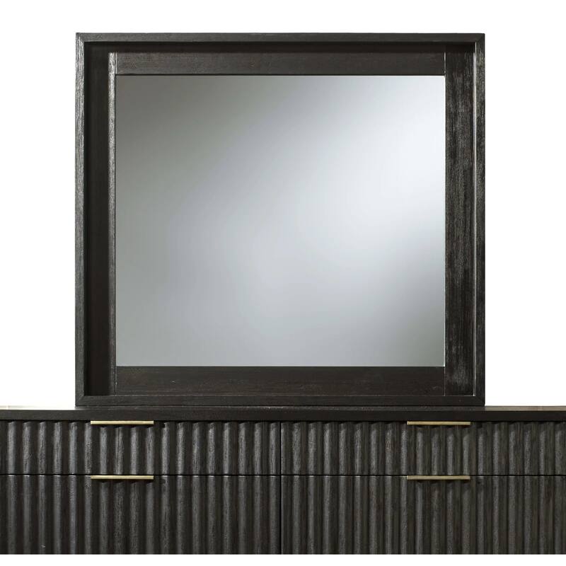 Genovese Modern 8 Drawer Dresser and Mirror - Black and Gold