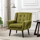 preview thumbnail 13 of 18, Soft Velvet Padded Seat Ergonomics Accent Chair Living Room Chair Bedroom Chair Home Chair with Black Legs for Indoor Home Green