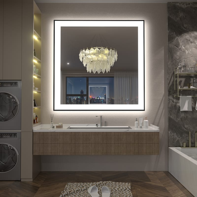 Front & Back LED Anti-Fog Tempered Glass Framed Bathroom/Vanity Mirror 3-Year Warranty
