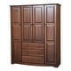 preview thumbnail 23 of 24, Palace Imports 100% Solid Wood Family 4-Door Wardrobe Armoire with Metal or Wooden Knobs Mocha
