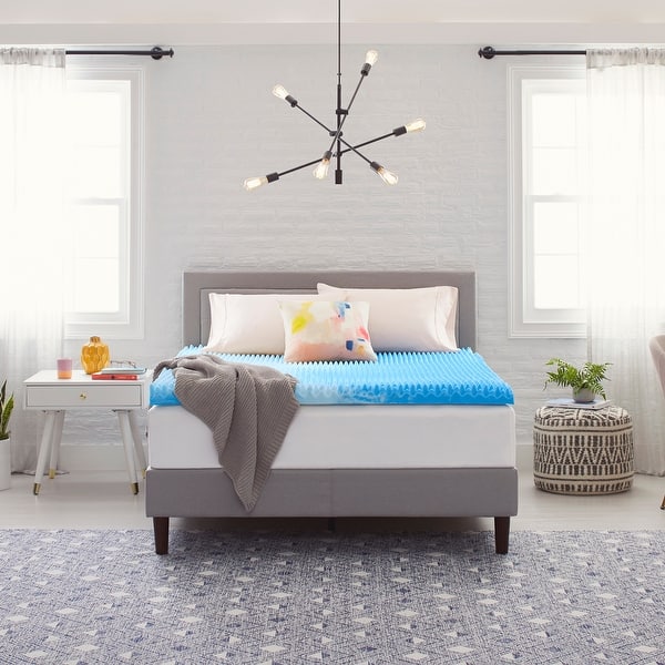 Shop Comfort Revolution 3 Reversible Convoluted Memory Foam Mattress Topper Overstock 31211665
