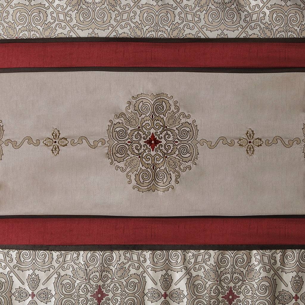 100 Polyester Shower Curtain, Machine Washable Shower Curtain with Jacquard Weave and Medallion