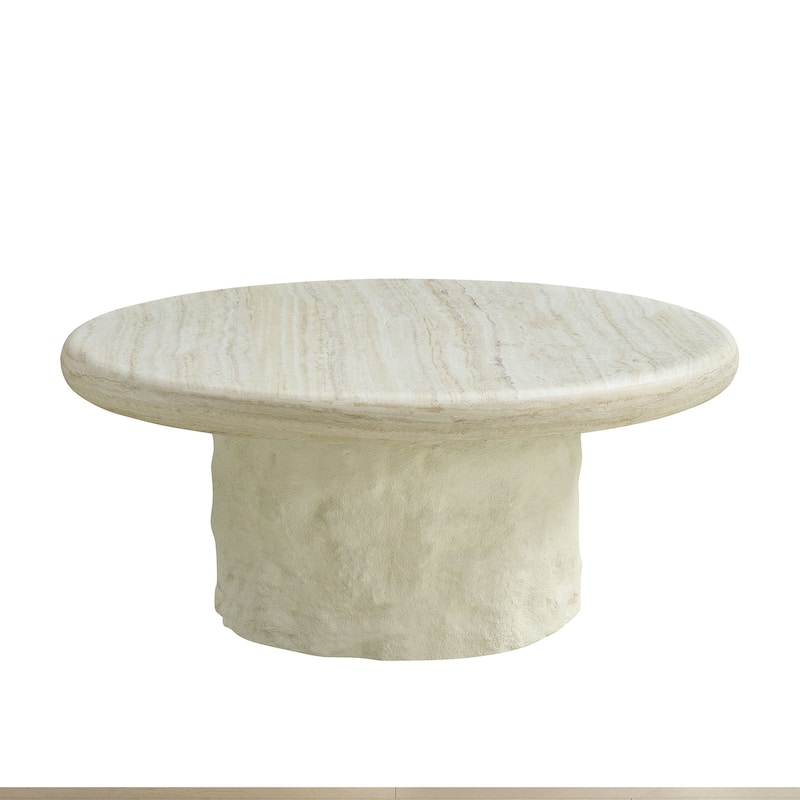 35.04'' Modern Fiberglass Round Coffee Table