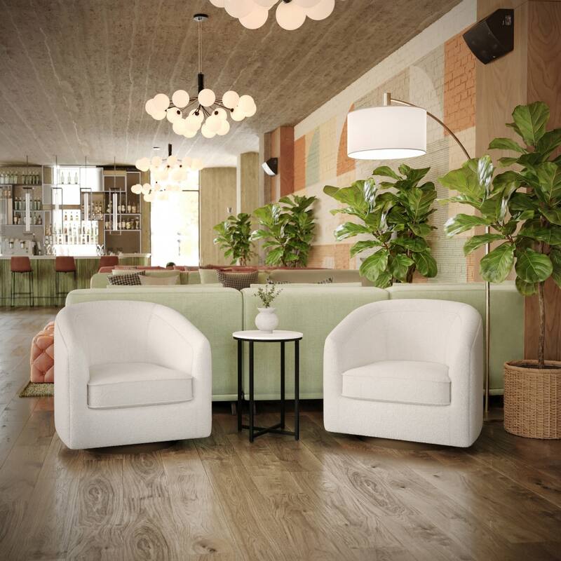 Club Style Swivel Commercial Barrel Accent Armchair - 27.25"D x 28.5"W x 30.75"H