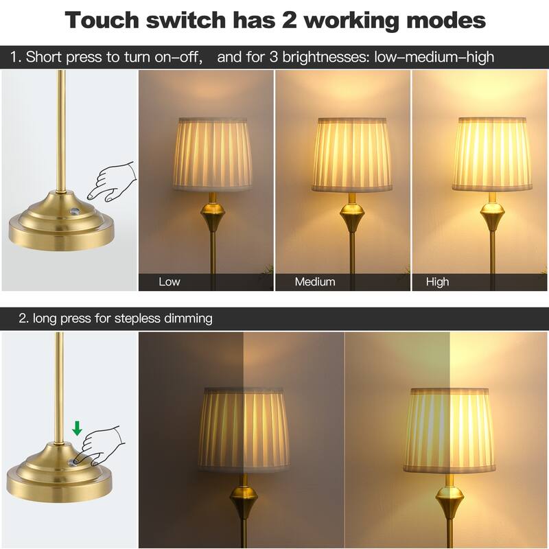 Moselle Cordless Touch Switch Rechargeable Battery Table Lamp Set of 2 - 18.1'' H