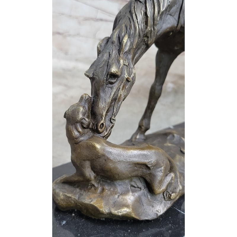 Friendship Between Imitative Horse Imitative Dog Bronze Statue Sculpture Equestrian Decor