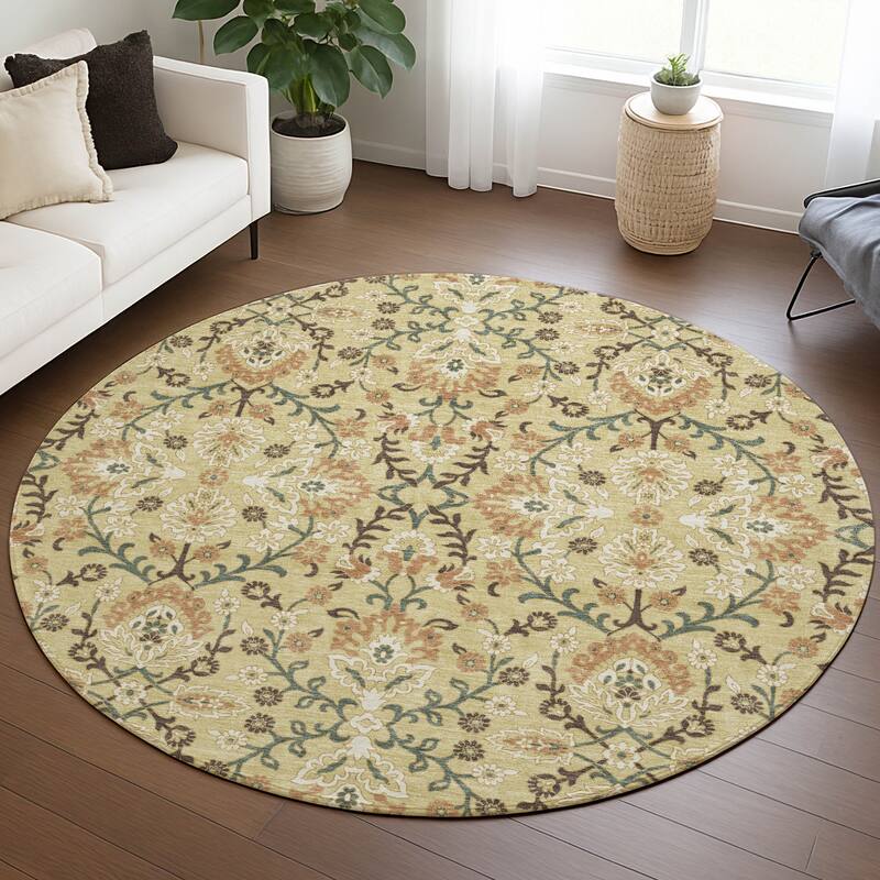 Machine Washable Indoor/ Outdoor Traditional Hartman Chantille Rug