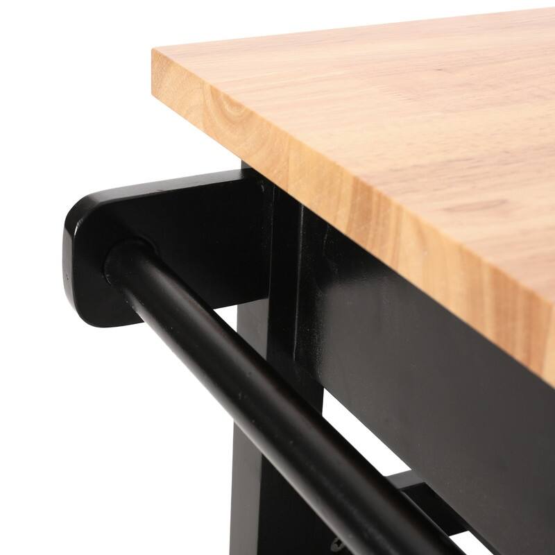 Modern Kitchen Cart with 1 Drawer, 3 Open Shelves, 1 Cabinet with 2 Shelves and a Towel Holder