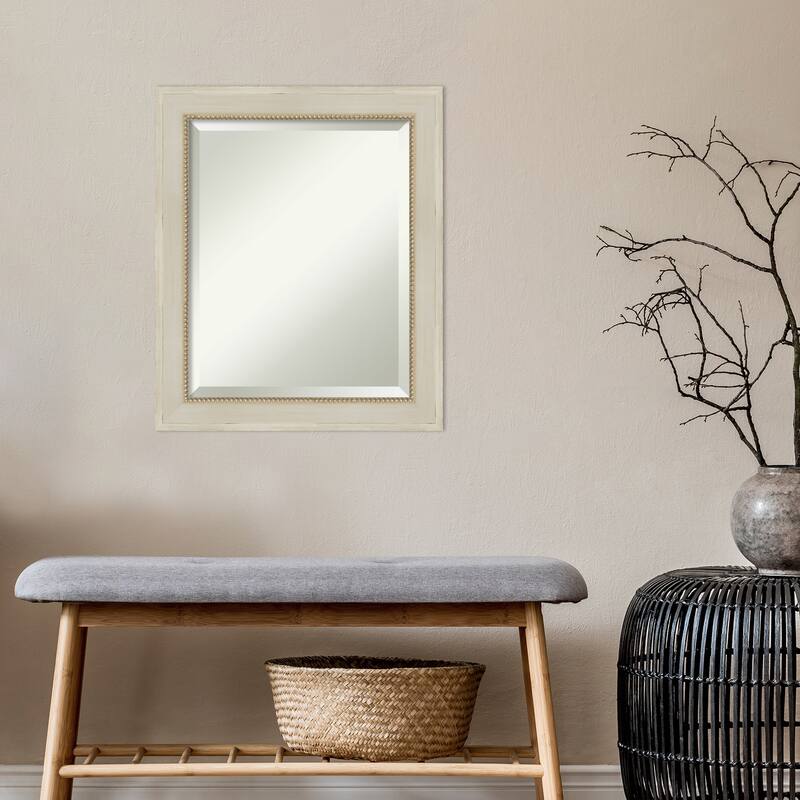 Beveled Wood Wall Mirror - Parthenon Cream Frame - Parthenon Cream