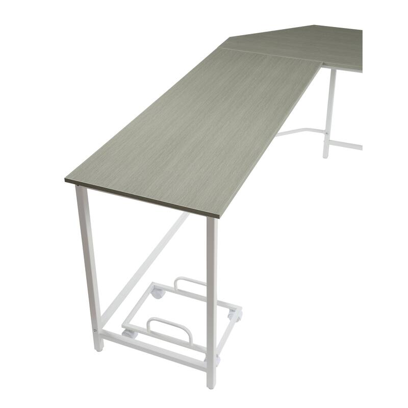Versatile Computer Desk with Space-Saving Design and Sturdy Construction - Grey