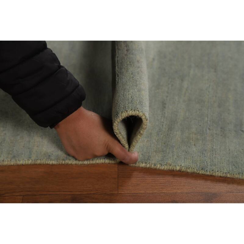 Modern Gabbeh Oriental Rug Hand-Knotted Solid Wool Carpet - 5'7" x 6'7"