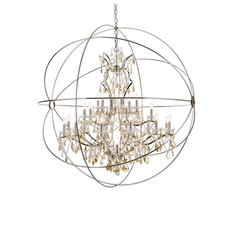 Royce Edge 25-Light Polished Nickel Chandelier