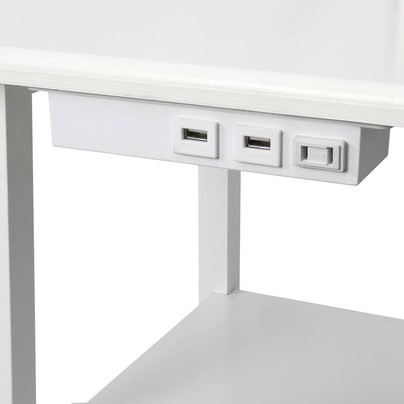 57" 2 Tier Lamp with 2 x USB Charging Ports & Power Outlet