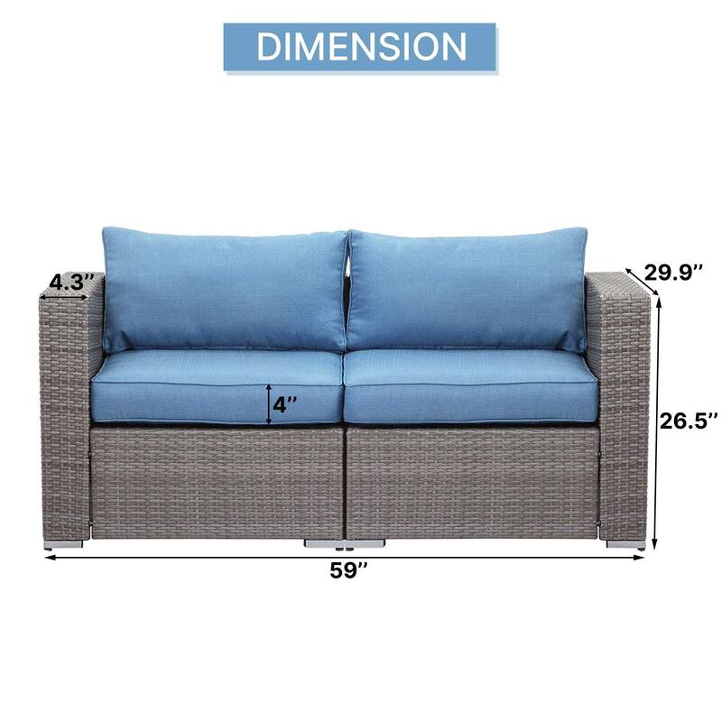 Royalcraft 2 Pieces PE Rattan Wicker Patio Corner Sofas