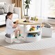 preview thumbnail 11 of 16, 5 Piece Toddler Round Nesting Table with Removable Storage Bin Included 4 Stool - 31" x 31" x 20"