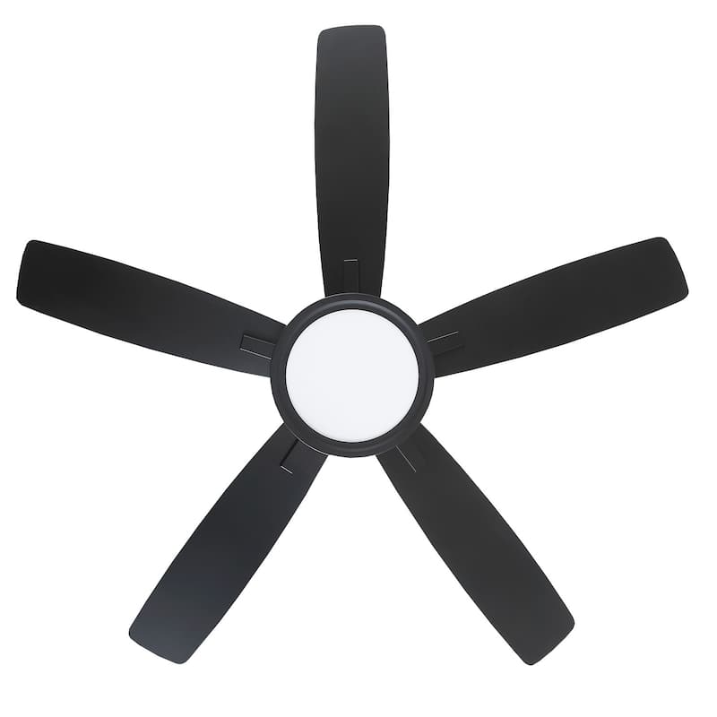 52/54 Inch Flush Mount Low Profile Ceiling Fan with Light,Remote and App Control