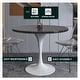 preview thumbnail 16 of 25, Verve Dining Table with a 36" Round Tabletop in White Steel Pedestal